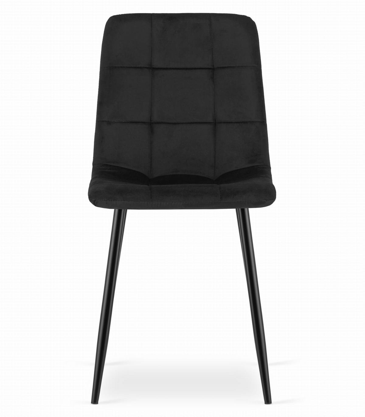 STUHL CETARA 1 Stück, Schwarz, mit Samtstoff gepolstert - Schwarz, Textil/Metall (45/87/51cm) - Komodee