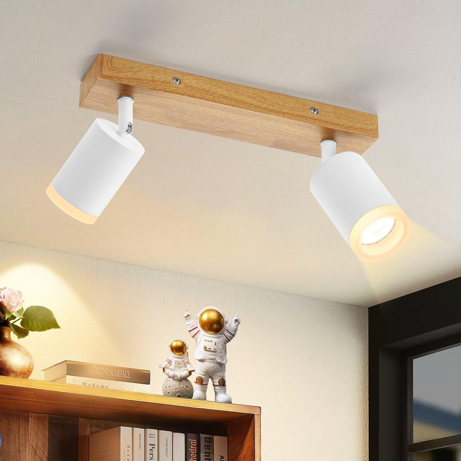 STRAHLER Darmstadt 2-flammig 28/6/15 cm - Weiß, Holz (28/6/15cm) - Nettlife