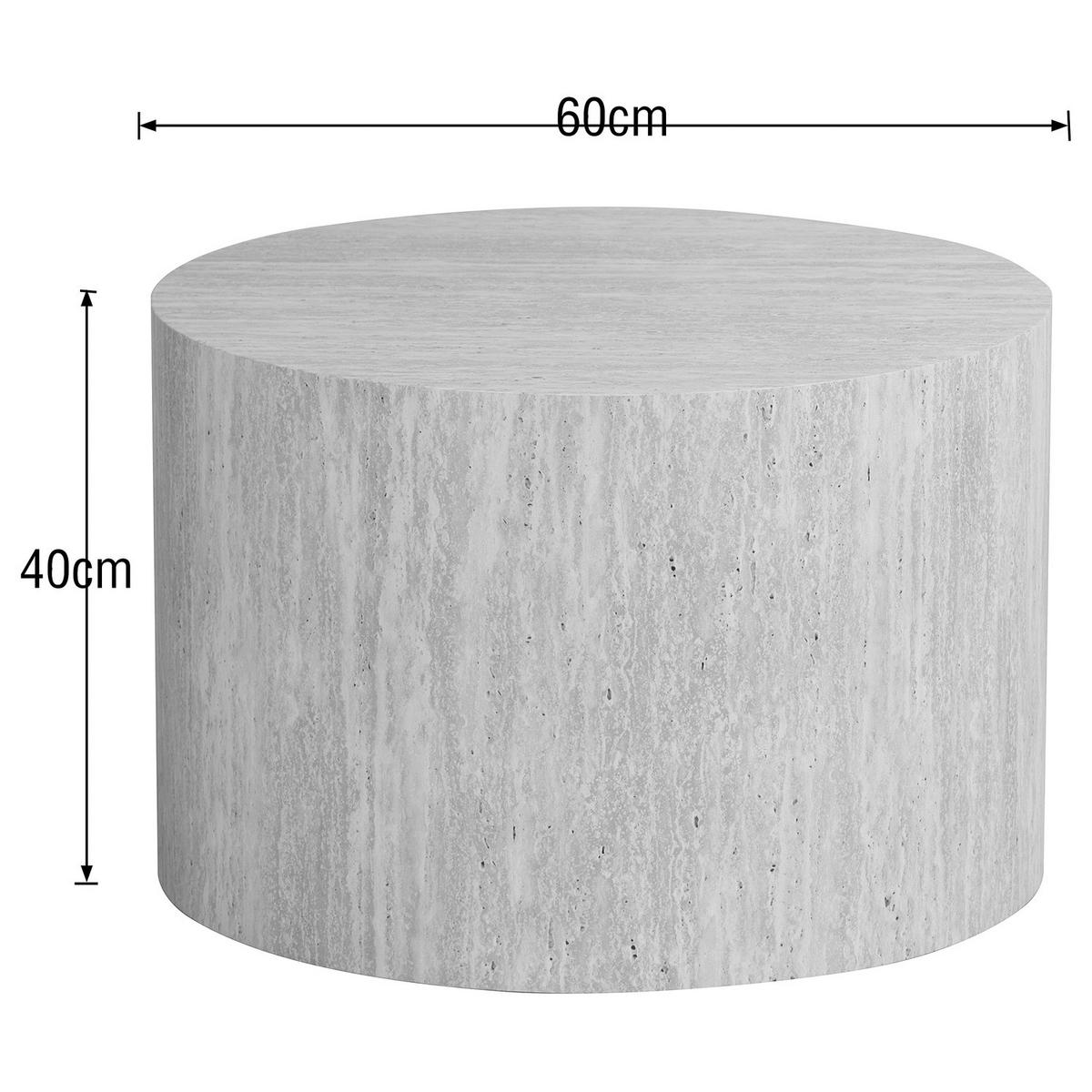 HOME24 Couchtisch Cozzens - rund - Beige, Holzwerkstoff (60/60/40cm) - home24