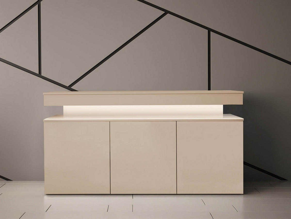 KOMMODE Glossa Bis 3D 160 - Sandfarben, Holzwerkstoff/Kunststoff (160/83/39cm) - MIRJAN24