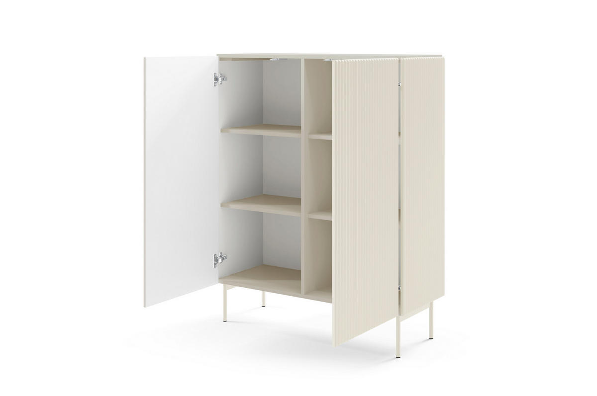 HIGHBOARD, Kaschmir, 98,6 x 123 x 39,8 cm - Beige, Holzwerkstoff (98.6/123/39.8cm) - 3XE LIVING