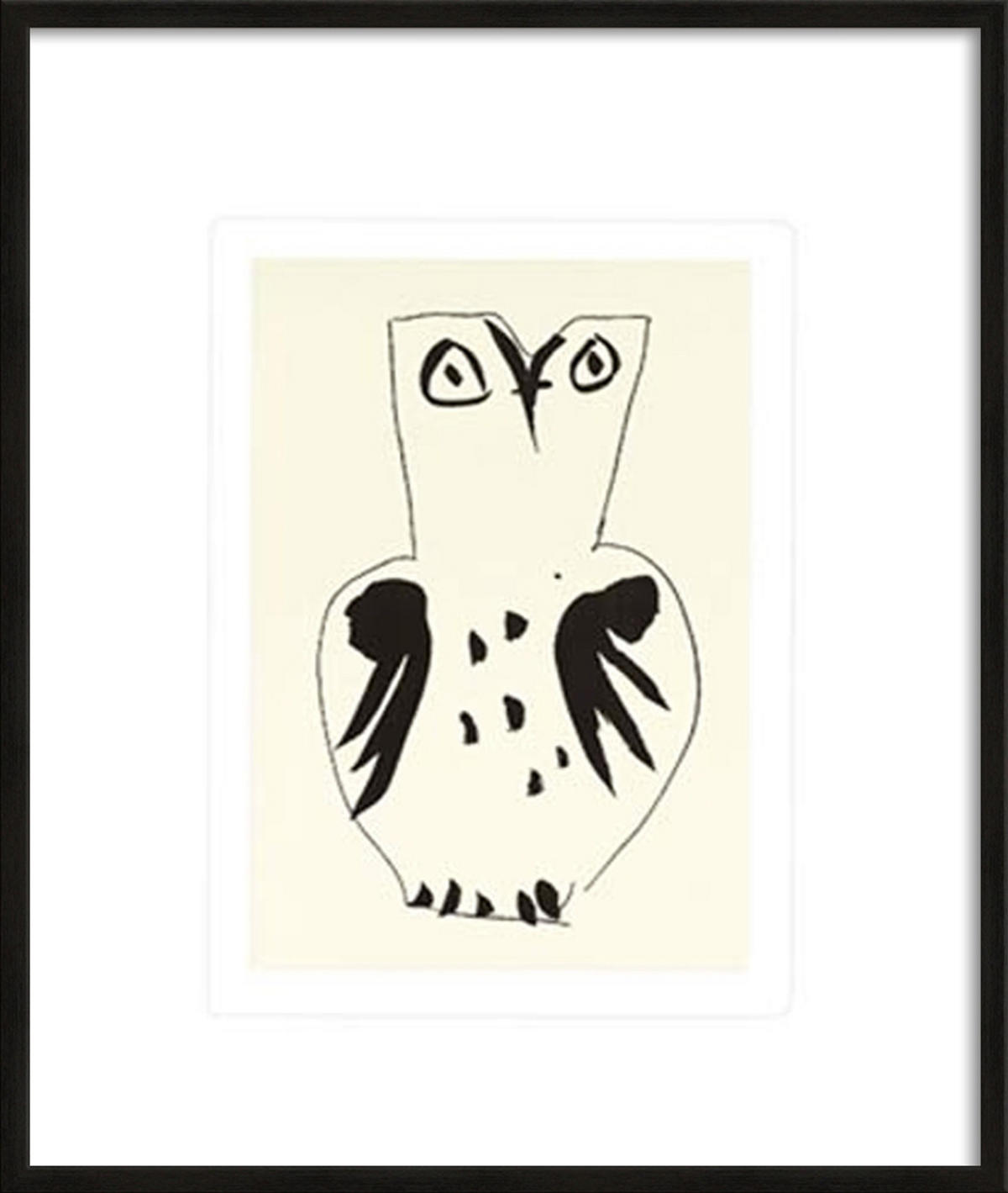 BILD gerahmt 53x63 cm Pablo Picasso „Eule“ - Weiß, Holz (53/63cm) - artissimo