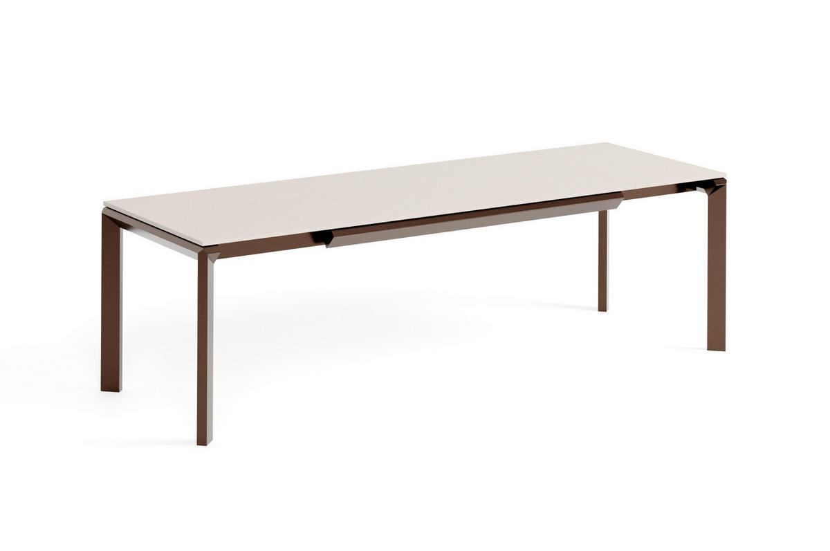 ESSTISCH FADO - Kaschmir/Braun, Holzwerkstoff (90/160/76cm) - Meblini