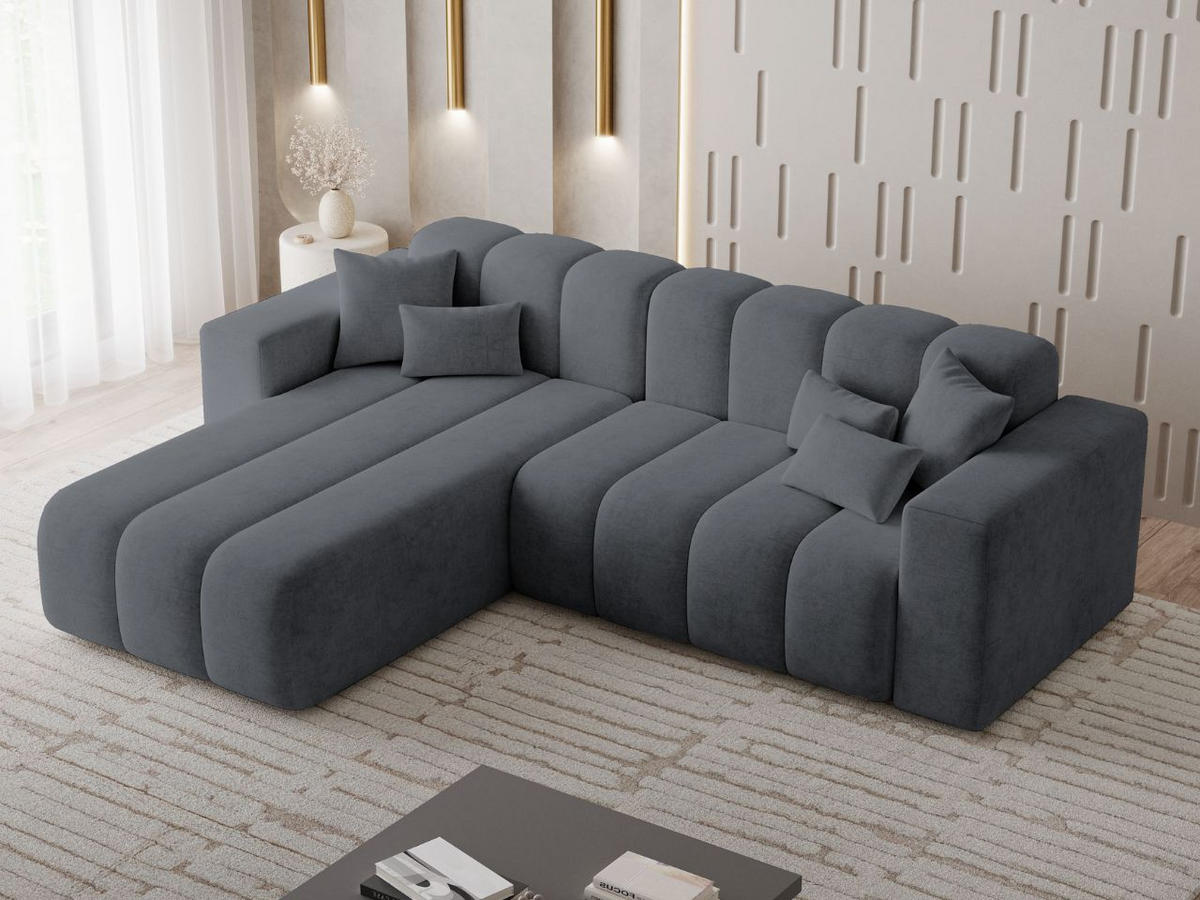 ECKSOFA Nork Dunkelgrau Links - Dunkelgrau, Holz/Textil (180/265cm) - Graingold