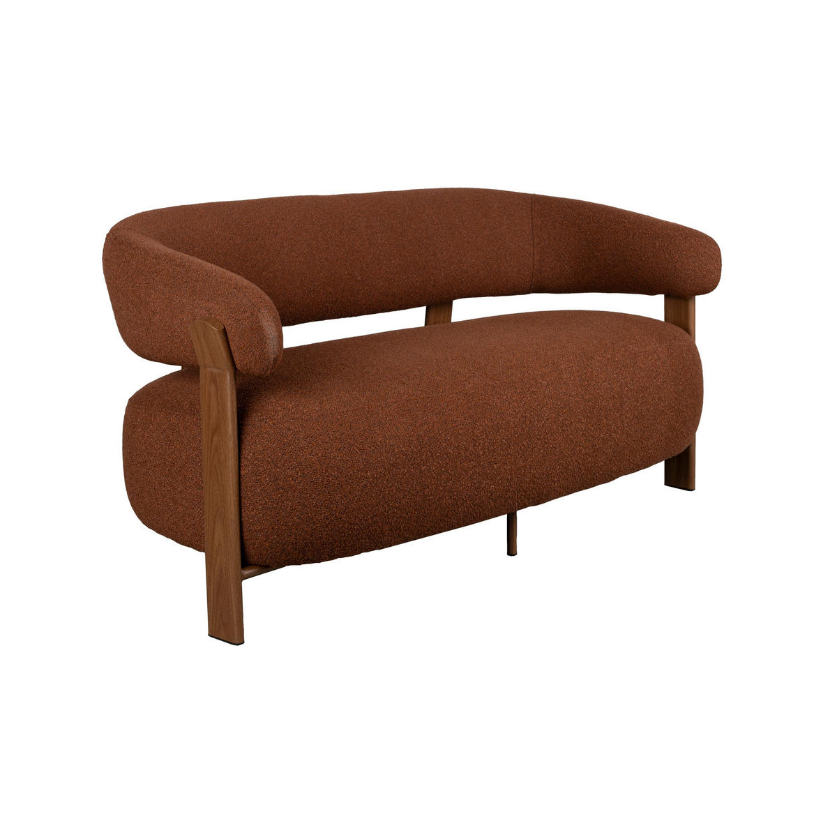 SOFA 2-SITZER Robyn 2-Sitzer Braun - Rot/Braun, Kunststoff (135.5/69.5/71cm) - Housecraft Living