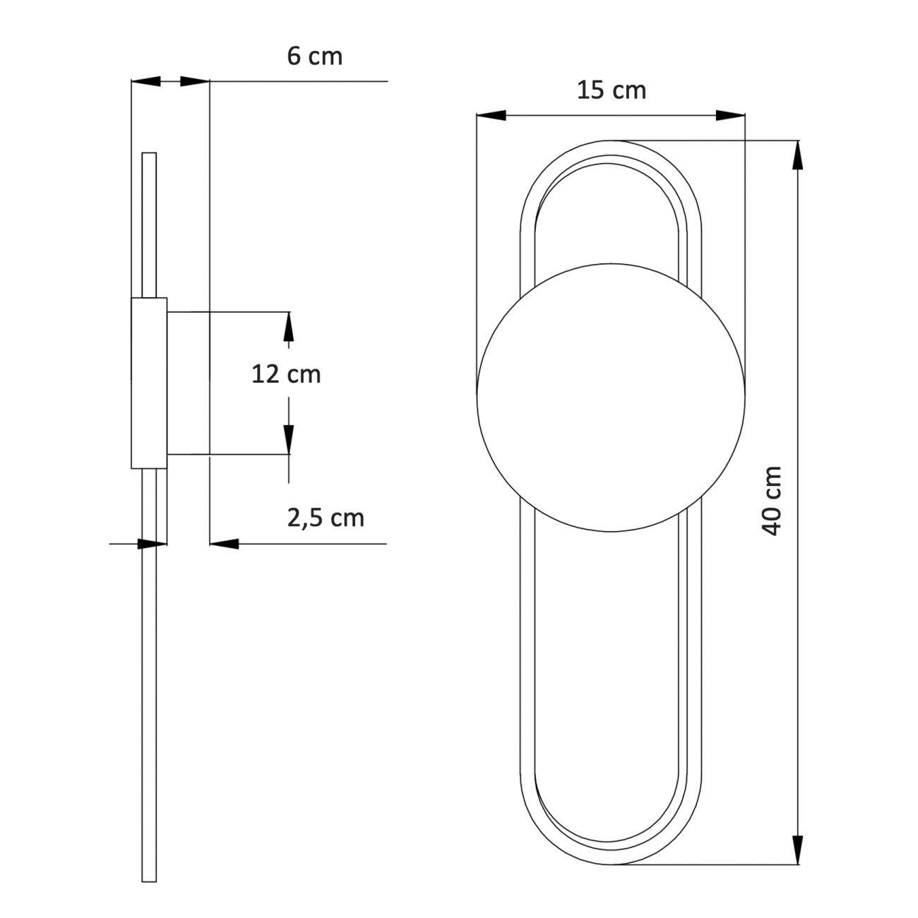 WANDLEUCHTE Piani, Gold / Messing, 40cm - Goldfarben, Metall (15/40/6cm) - KOSILUM