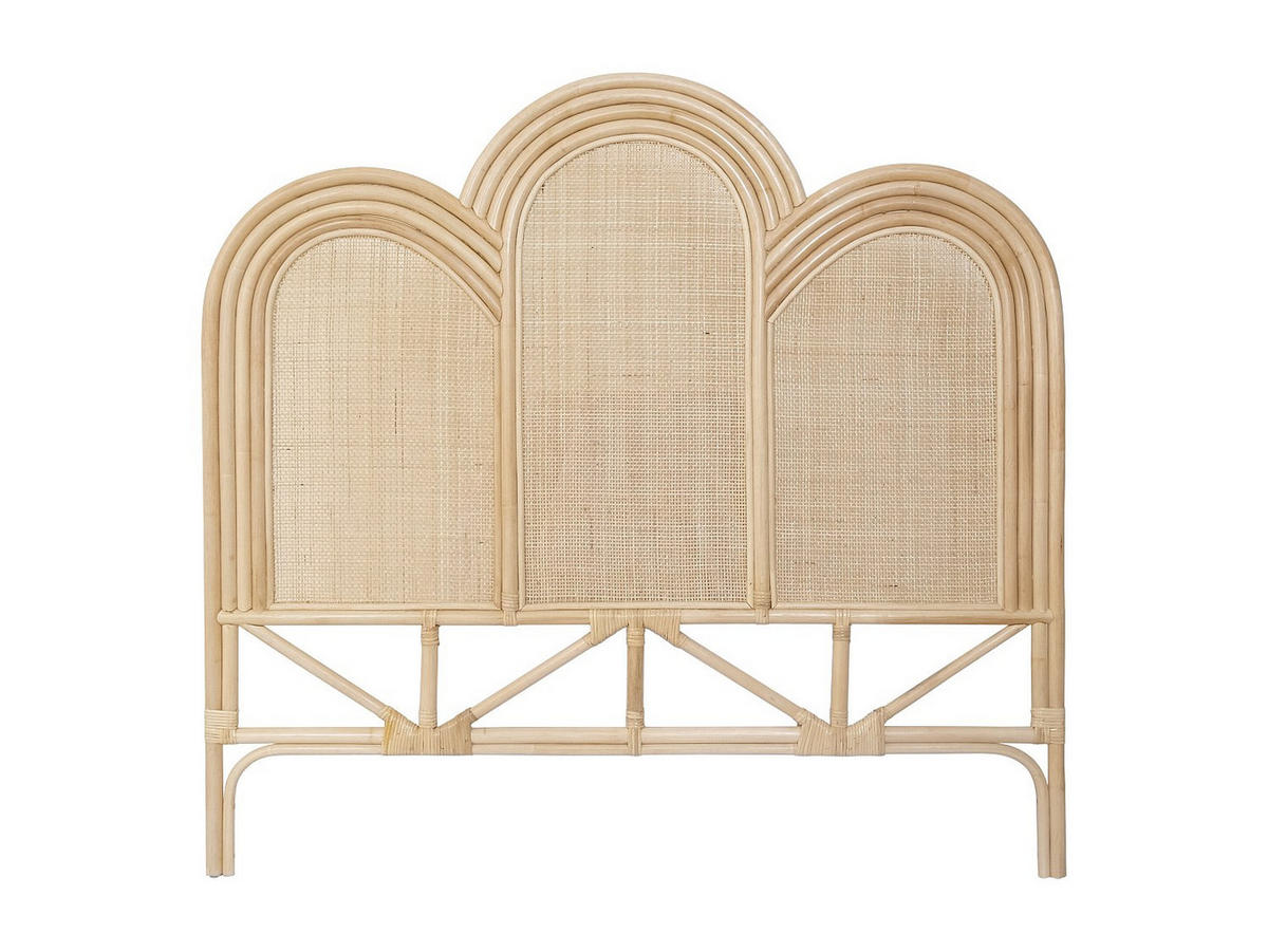 BETTKOPFTEIL - 2 -Sitzer - Rattan - naturfarben hell - JAKOBIA - Naturfarben, Holzwerkstoff (145/135/3.7cm) - Vente-Unique