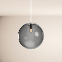 GALERIELEUCHTE Orb 5m Abhängung Rauch/Schwarz Ø 40cm - Anthrazit/Schwarz, Glas (40/40/40cm) - s.luce