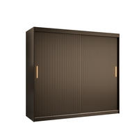 SCHWEBETÜRENSCHRANK 200/200/62 2-türig - Goldfarben/Schwarz, Holz/Kunststoff (200/200/62cm) - MÖBEL KRYSPOL