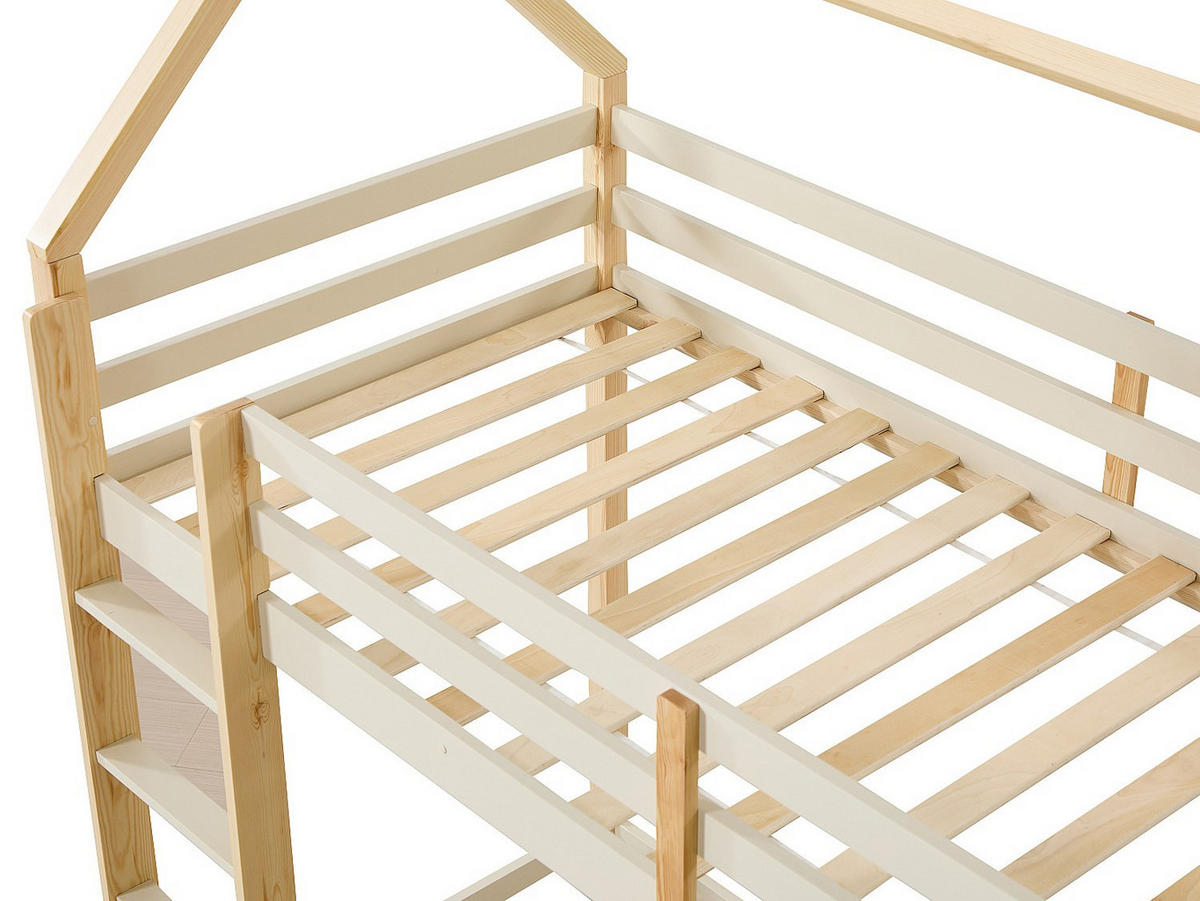 HOCHBETT - 1 Person - holz - beige Tarzia - Beige, Holz (90/190cm) - Vente-Unique