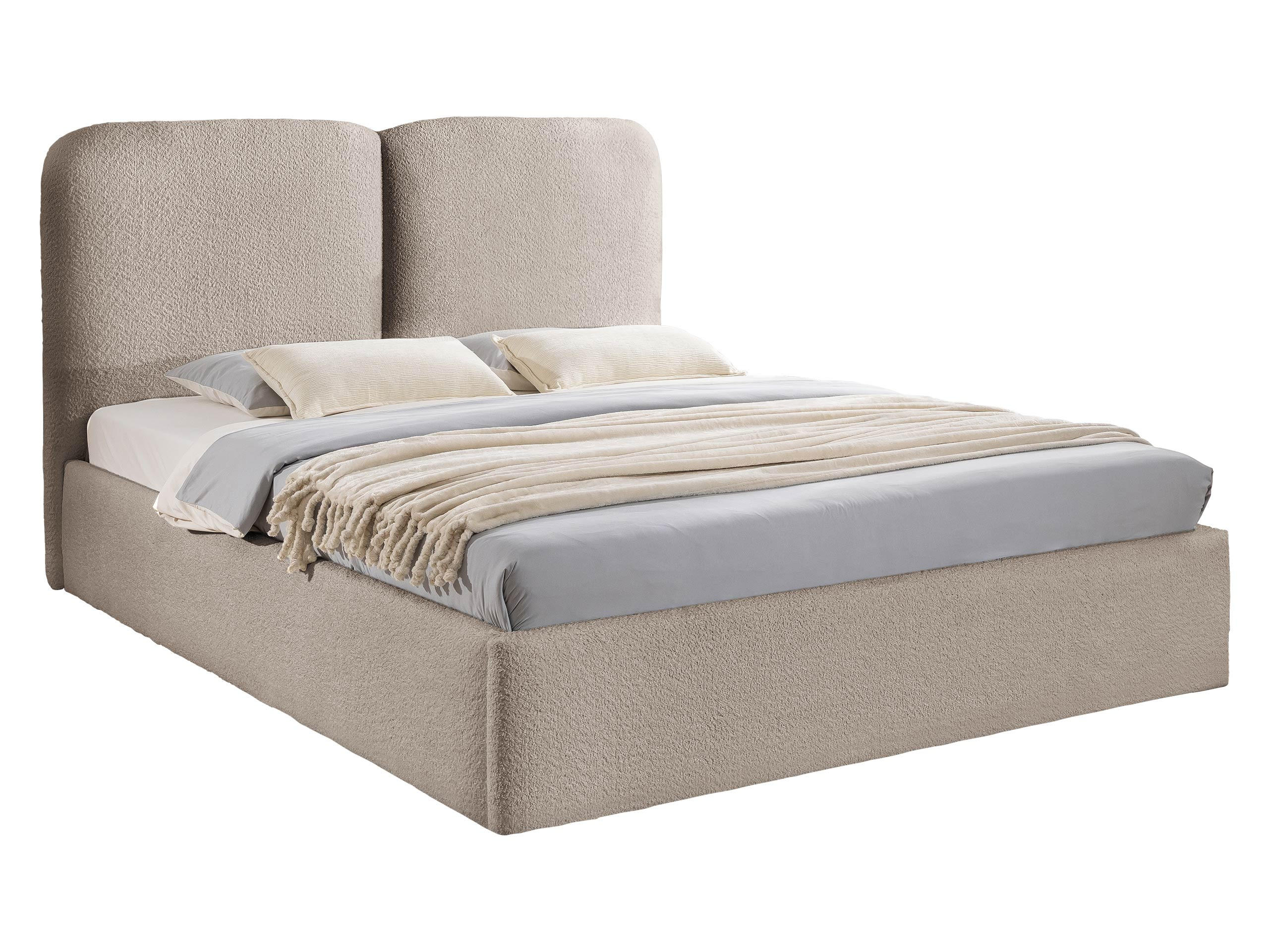 POLSTERBETT Heaven - Hellbraun, Holz/Holzwerkstoff (140/200cm) - MIRJAN24