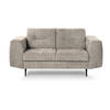 SOFA Venezia 2-Sitzer mit Metallbeinen, beige, 233 cm - Beige/Schwarz, Holzwerkstoff/Metall (172/85/94cm) - Beautysofa