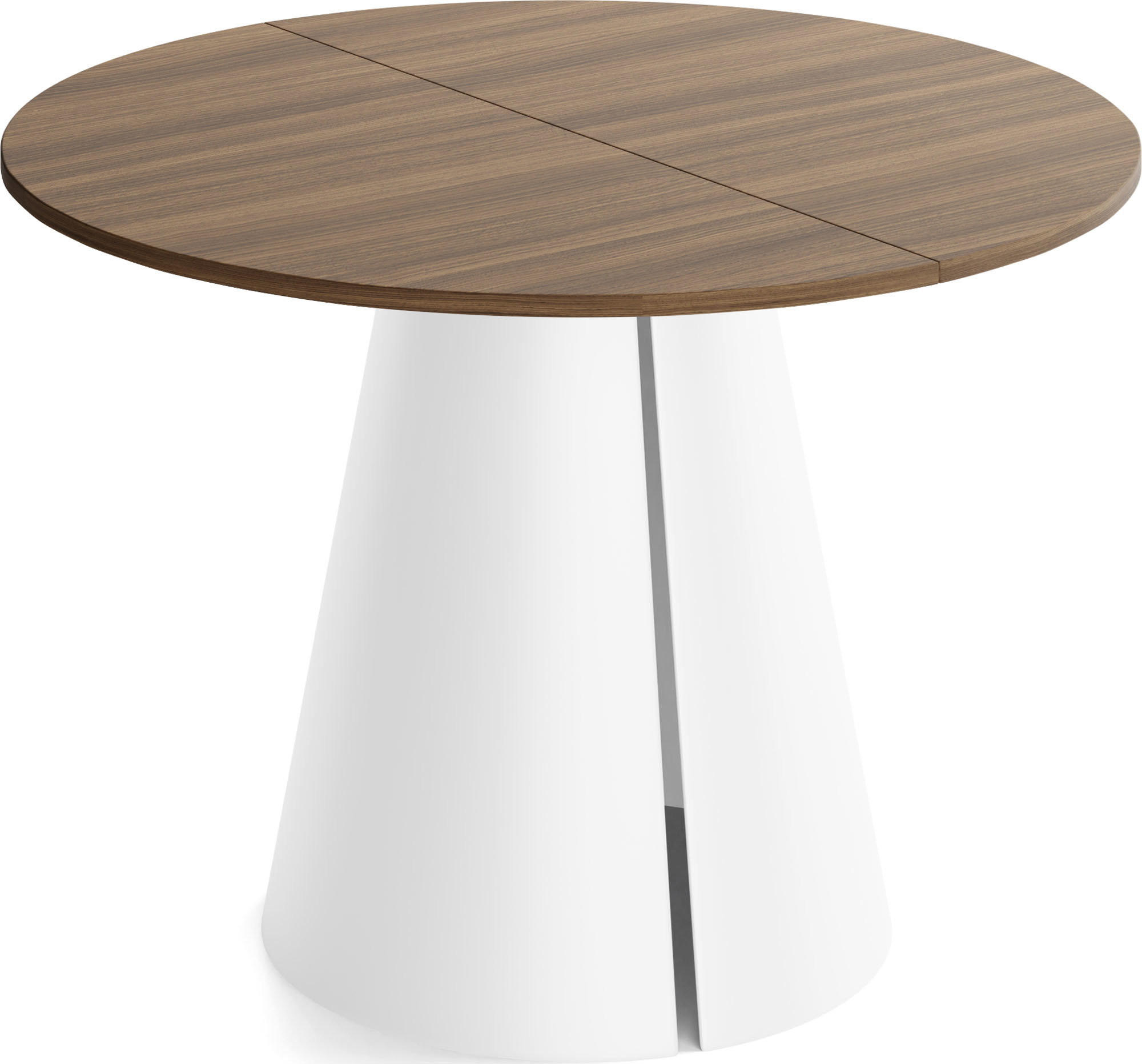 ESSTISCH Lamio runder ausziehbarer, Walnuss Braun 120-200/120/76 cm - Walnussfarben/Braun, Holzwerkstoff/Metall (120/196/76cm) - WFL GROUP