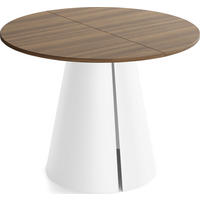 ESSTISCH Lamio runder ausziehbarer, Walnuss Braun 120-200/120/76 cm - Walnussfarben/Braun, Holzwerkstoff/Metall (120/196/76cm) - WFL GROUP