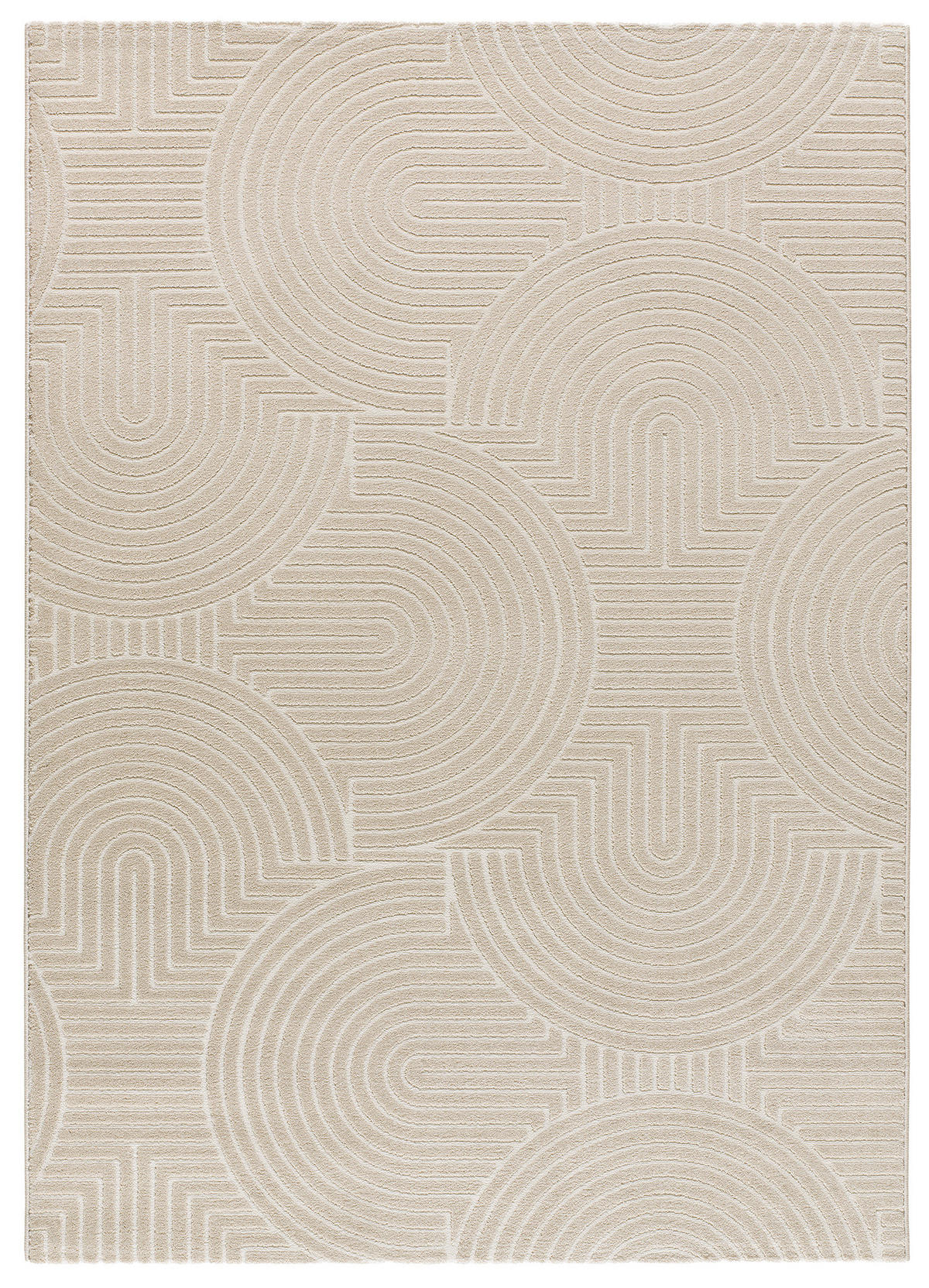 WEBTEPPICH mit geometrischem Muster Weiß Geprägt Zen 133/190 cm - Weiß, Naturmaterialien/Textil (133/190cm) - Atticgo