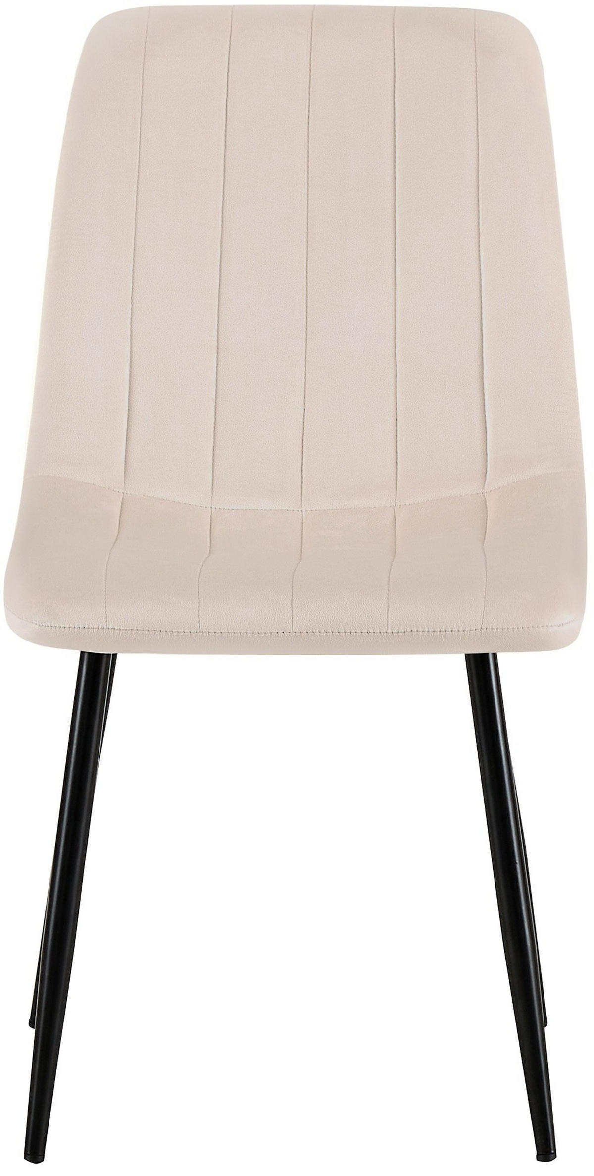 STUHL 4er Set Samt Creme - Creme/Schwarz, Textil/Metall (45/88/53cm) - CLP