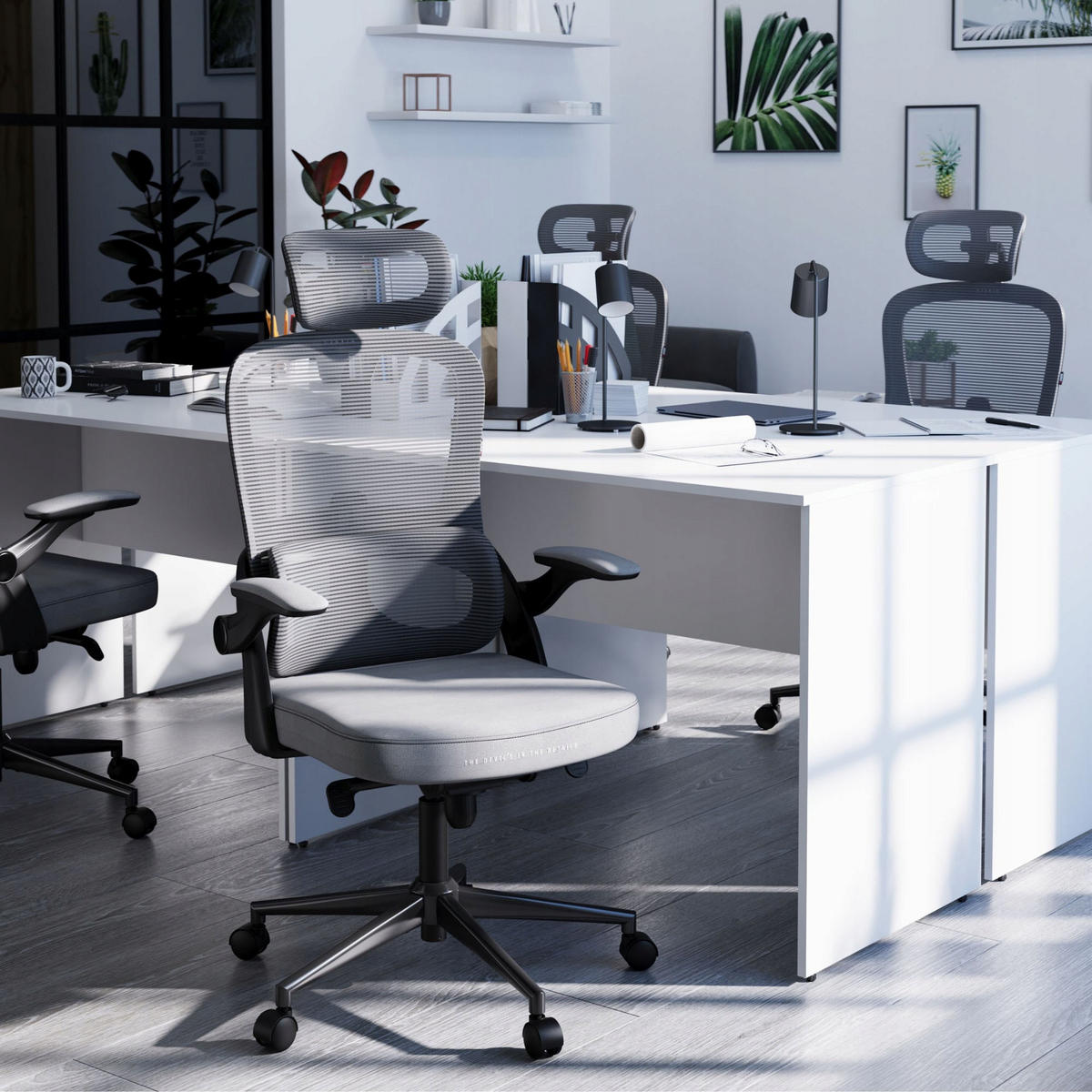 BÜROSTUHL V-LIGHT - Grau, Textil (70/102/48cm) - Diablo Chairs