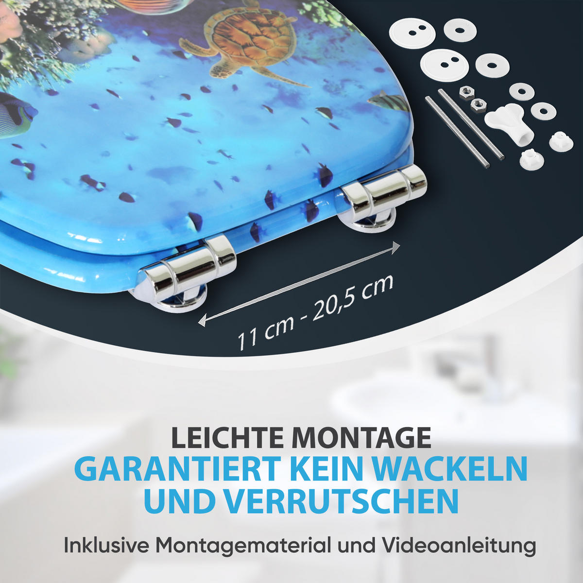 WC-SITZ mit Absenkautomatik Ocean - Blau, Holzwerkstoff (38/6/47cm) - Sanilo