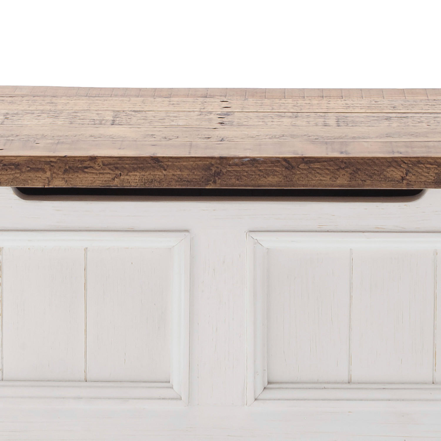 BETTBANK - Weiß, Holz (120/49/40cm) - home24