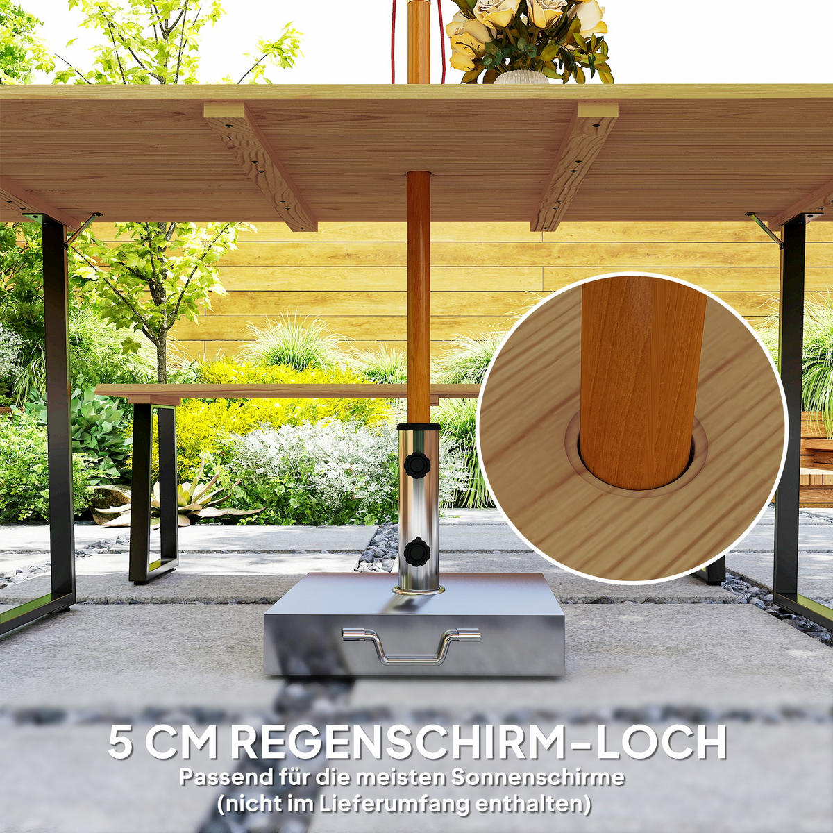 GARTENMÖBEL-SET Naturfarben 178.0/76.0/77.0cm - Naturfarben, Holz