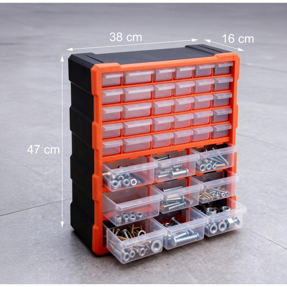 KLEINTEILEMAGAZIN - Multicolor, Kunststoff (38/47/16cm) - Relaxdays