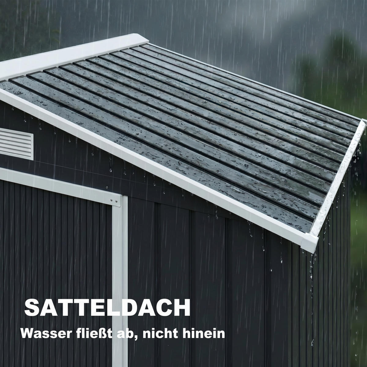 GARTENHAUS Dunkelgrau 1 Stück - Dunkelgrau, Kunststoff/Metall (130/185/213cm) - GiPP