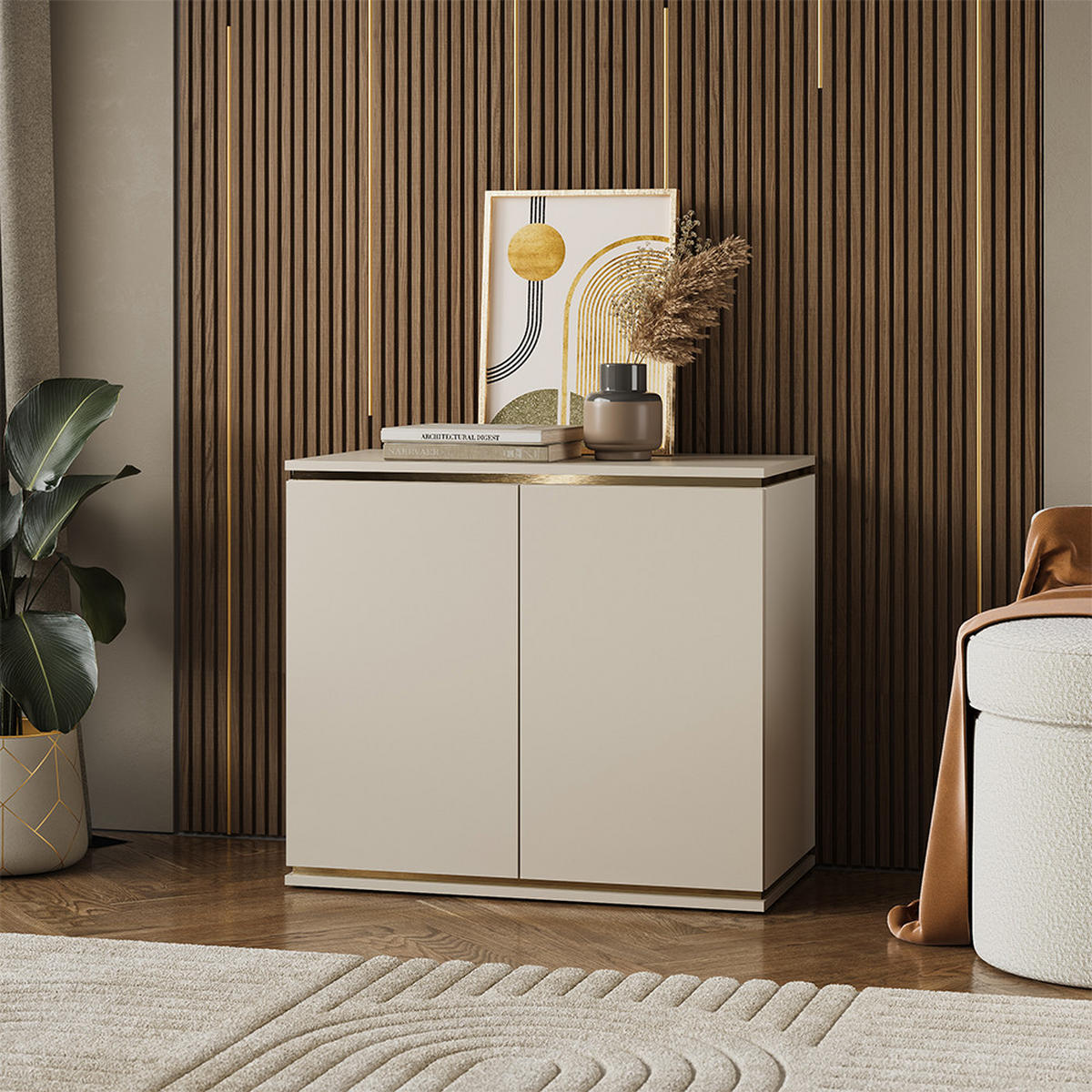 KREDENC Linette Kašmír - kašmírová, kompozitní dřevo (80/70/42cm) - Vicco