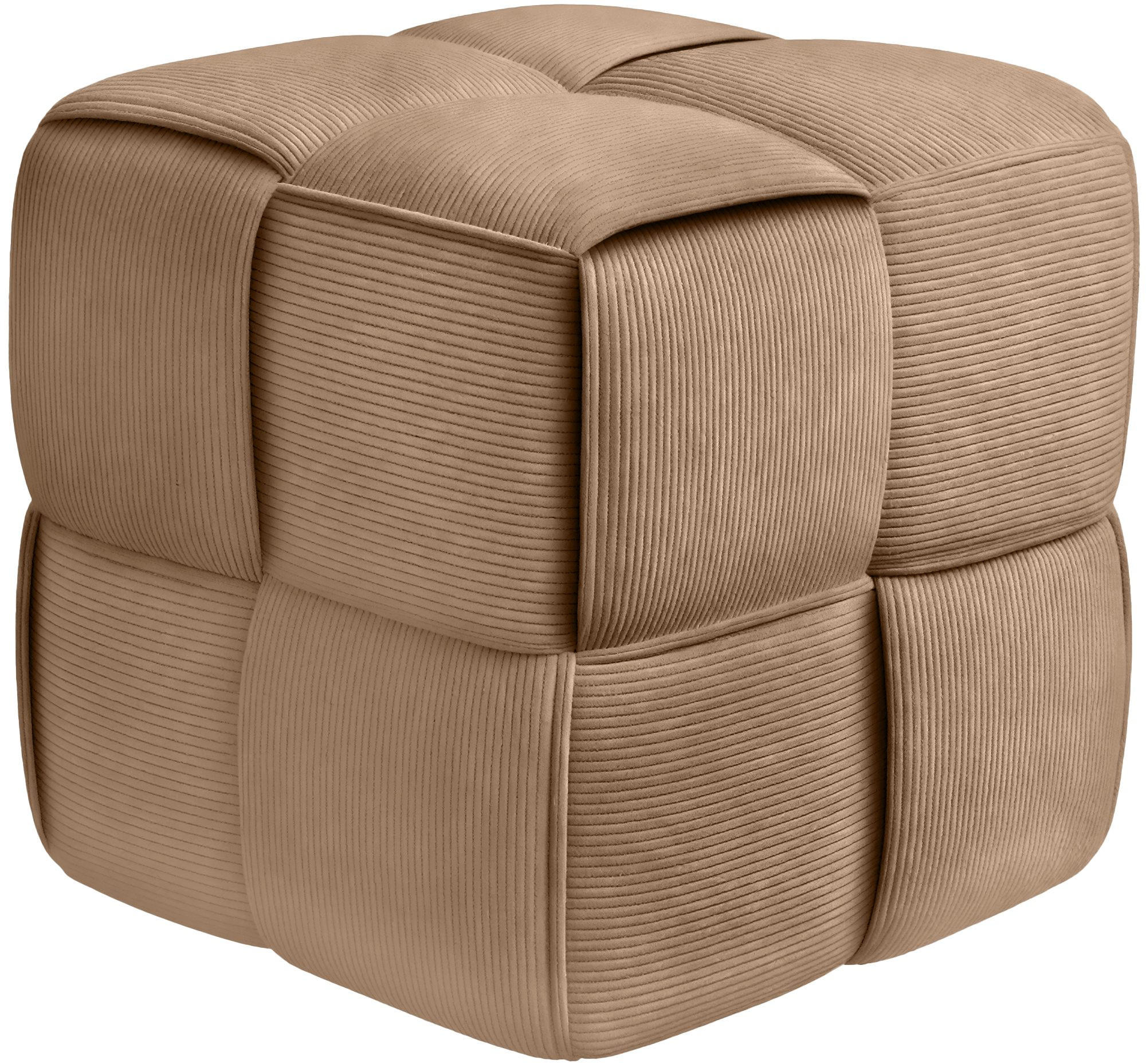 SITZWÜRFEL eckig 40/40/40 cm Cord Taupe - Taupe, Kunststoff/Textil (40/40/40cm) - CLP