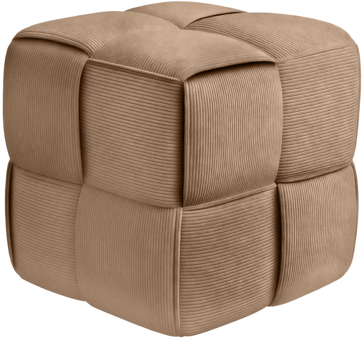 SITZWÜRFEL eckig 40/40/40 cm Cord Taupe - Taupe, Kunststoff/Textil (40/40/40cm) - CLP