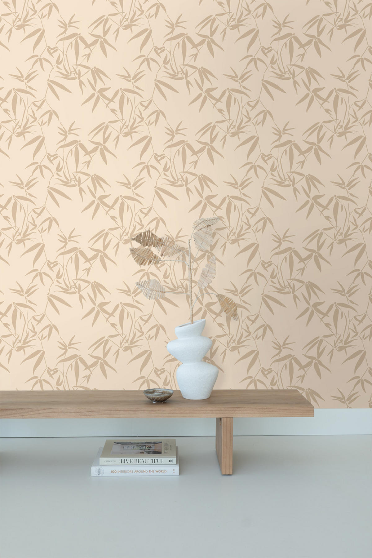 TAPETE Bambusblätter 53 cm x 10.05 m - Beige, Papier (53/1000cm) - ESTAhome