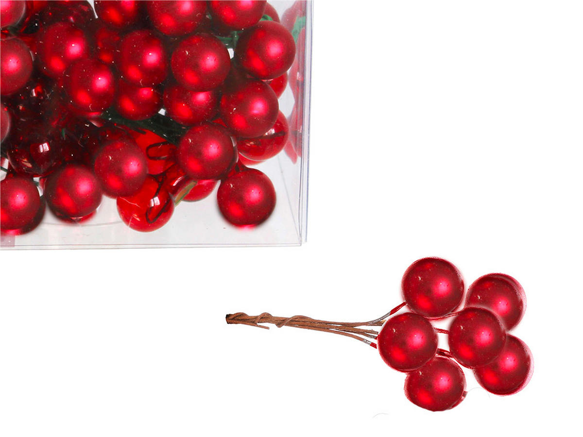 WEIHNACHTSDEKOELEMENTE 120er-Set Dekoelemente rund rot 4 cm - Rot, Kunststoff (0.5/0.5/4cm) - LAALU