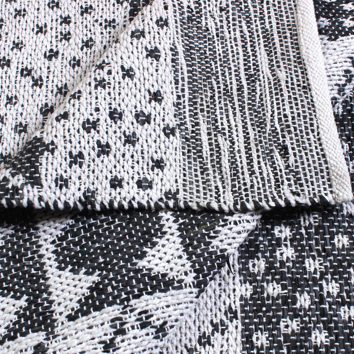 TEPPICH Zambezi elfenbein/brikettschwarz 160 x 230 cm - Weiß, Textil (160/230cm) - The Rug Republic