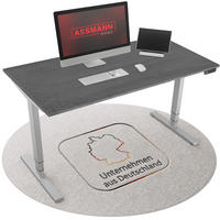 SCHREIBTISCH Elektrisch höhenverstellbarer Schreibtisch Y-Line Sichtbeton Anthrazit Weißaluminium 160/80/62-127cm - Schieferfarben/Weiß Hochglanz, Holzwerkstoff/Metall (80/160/127cm) - ASSMANN