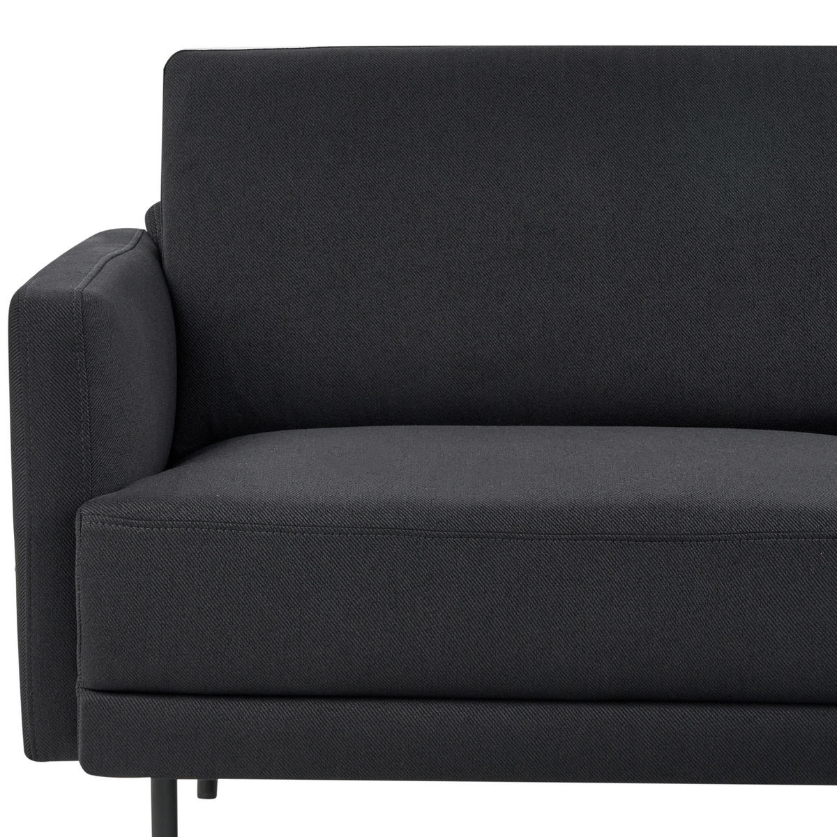 ROHOVÁ POHOVKA 2-místná Látka Černá levostranná Breda - černá, textil (192/155cm) - Beliani