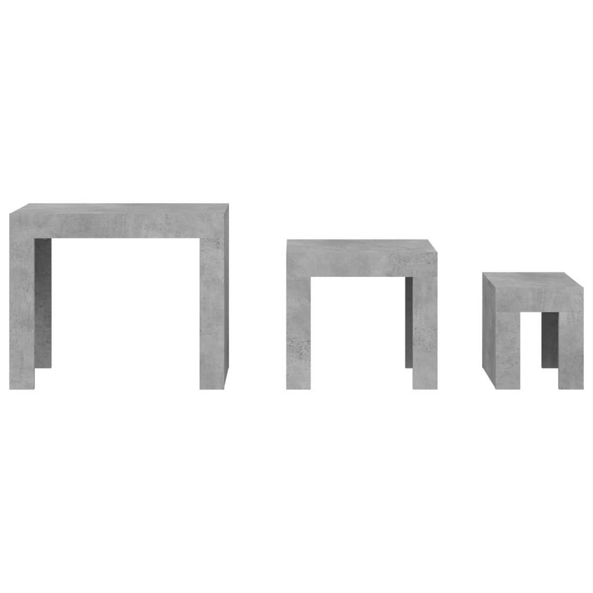 COUCHTISCHSET 25-61/30/29-50 cm 3-tlg. aus Holzwerkstoff Betongrau - Hellgrau, Holz (30/61/50cm) - vidaXL