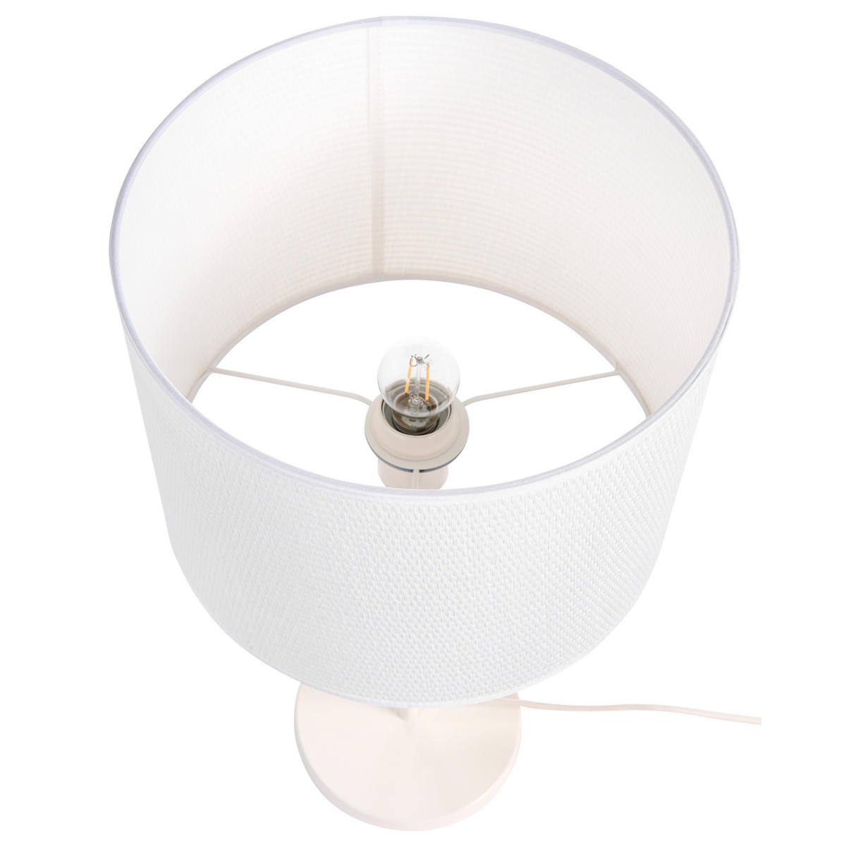 TISCHLAMPE Metall Weiß Loky - Weiß, Textil (30/30/58cm) - Beliani
