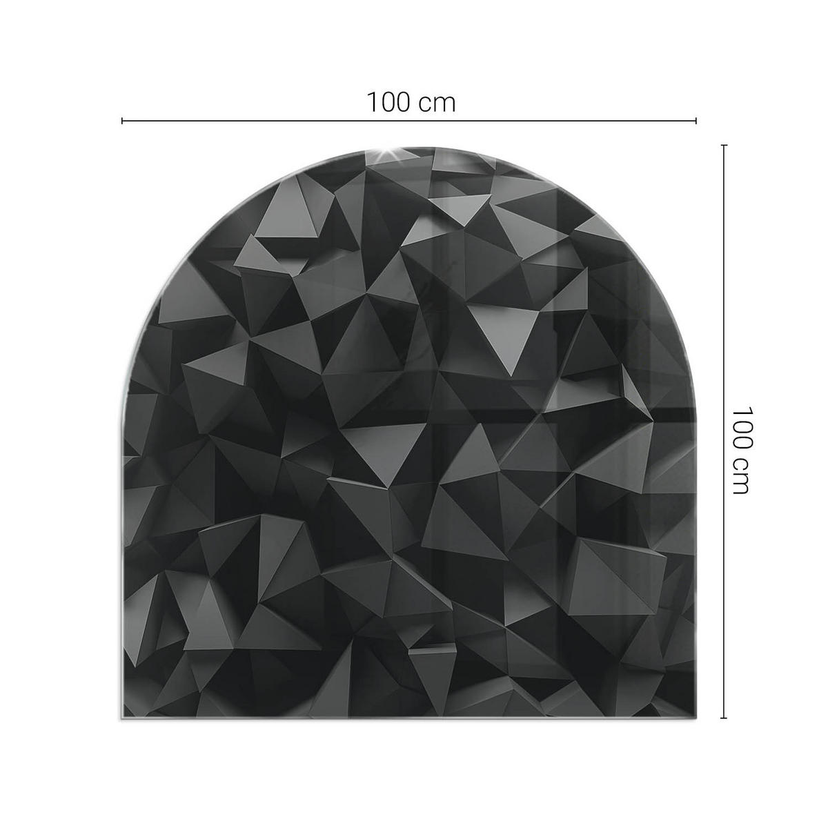 GLASPLATTE für Kamin 100x100 cm Schwarz - Schwarz, Glas (100/100/0.4cm) - ArtPrintCave