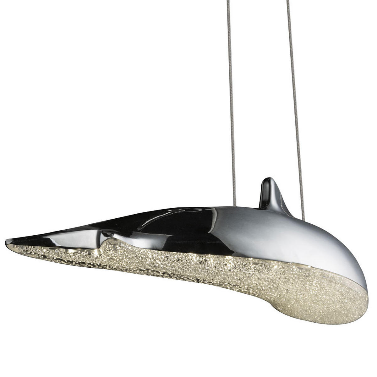 LED HÄNGELEUCHTE Kristalloptik Chrom Silber - Silberfarben, Metall (36/15/120cm) - Globo Lighting