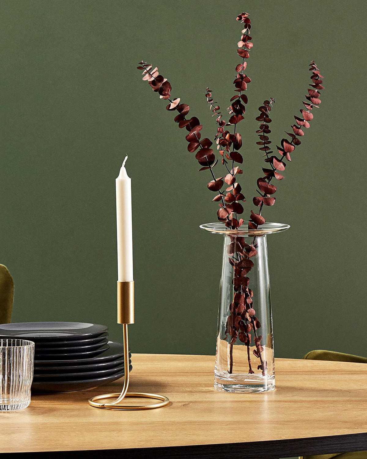 BLUMENVASE Glas transparent Manna - Transparent, Glas (26cm) - Beliani