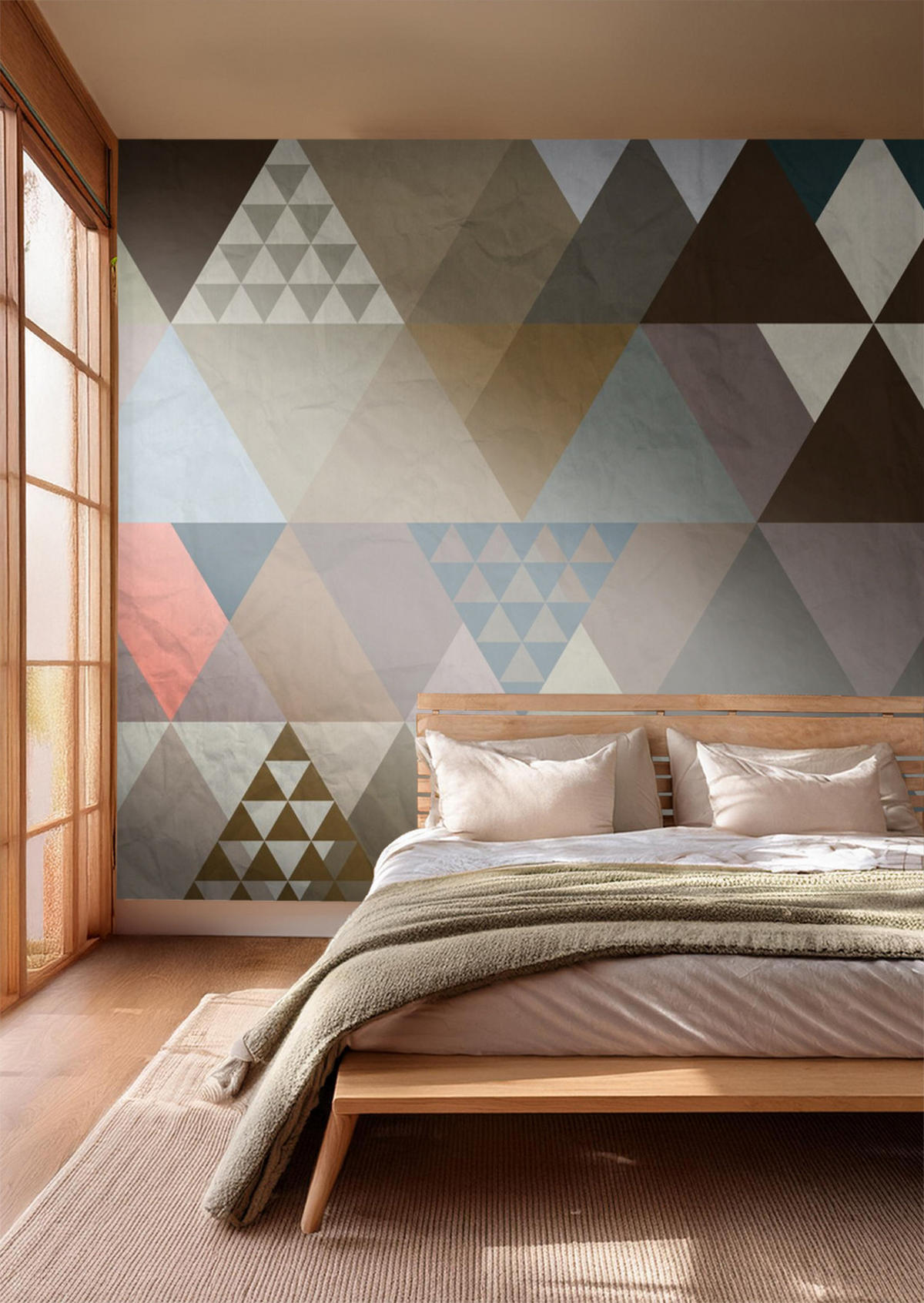 FOTOTAPETE grafische Dreiecke 375 x 270 cm - Braun, Papier (375/270cm) - Sanders & Sanders