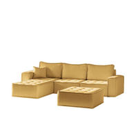 ECKSOFA Sande In Raven - Gelb, Holzwerkstoff/Textil (292/192cm) - Fun Möbel