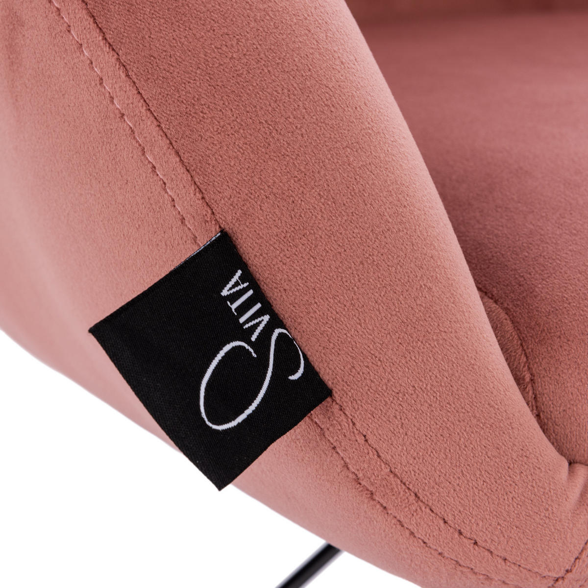 LOUNGESESSEL JAMAIKA Samt Pink - Altrosa/Schwarz, Textil/Metall (60/89/60cm) - SVITA