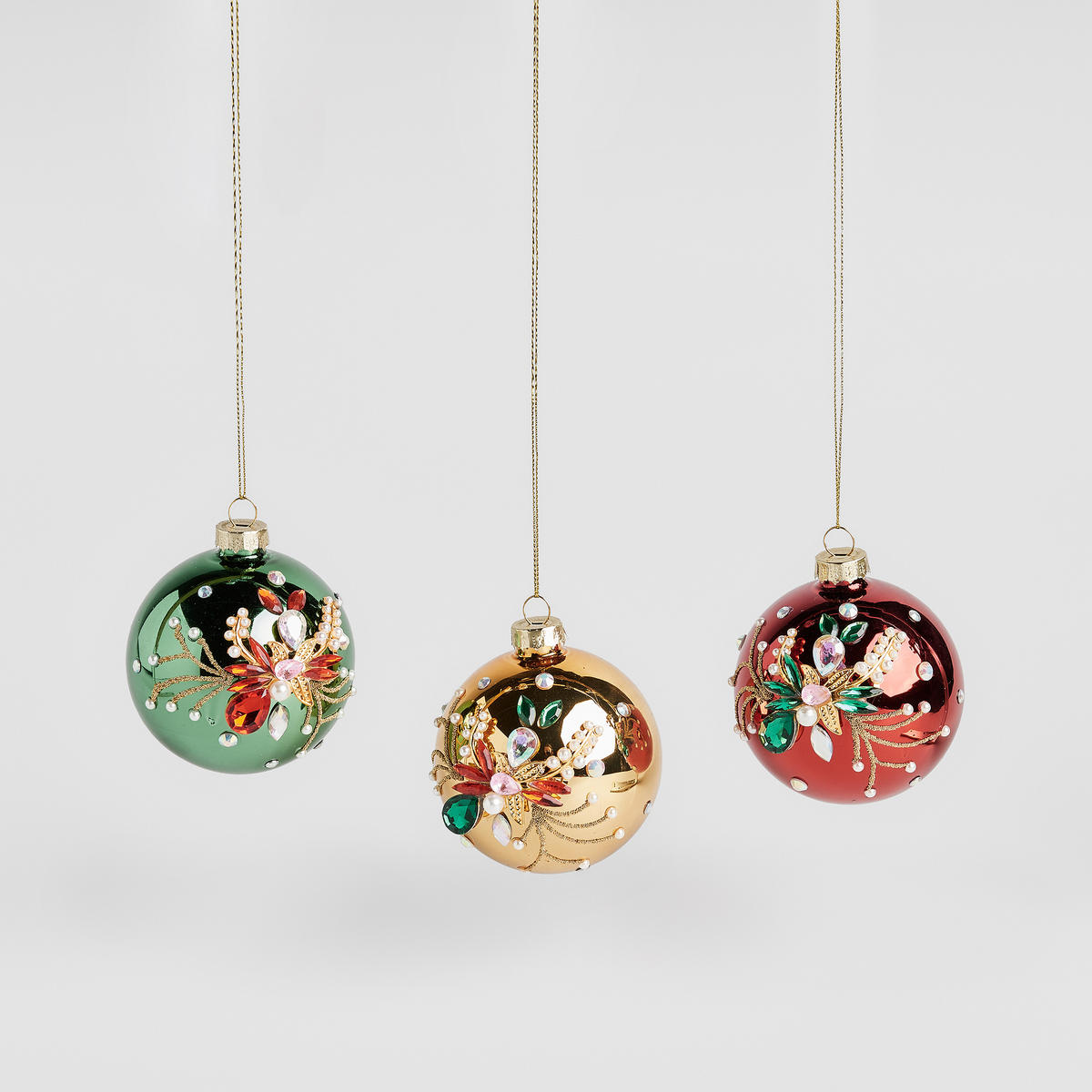 WEIHNACHTSKUGEL Glas CRISTINO, Ø80 mm, Rot, Christbaumkugeln, Weihnachtsdeko Xmas, Christmas Deko - Rot, Glas (8/8/8cm) - home&you