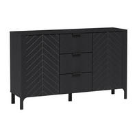 KOMMODE Malumi MM-1 153 x 95 x 40,5 cm Schwarz Paintflow - Schwarz, Holzwerkstoff/Metall (153/95/40.5cm) - Koseto