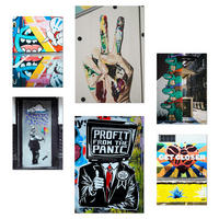 POSTER Set Mit 6 Graffiti Straßenkunst A3 & A4 Rahmenlos - Klar, Papier (29/3cm) - Nacnic