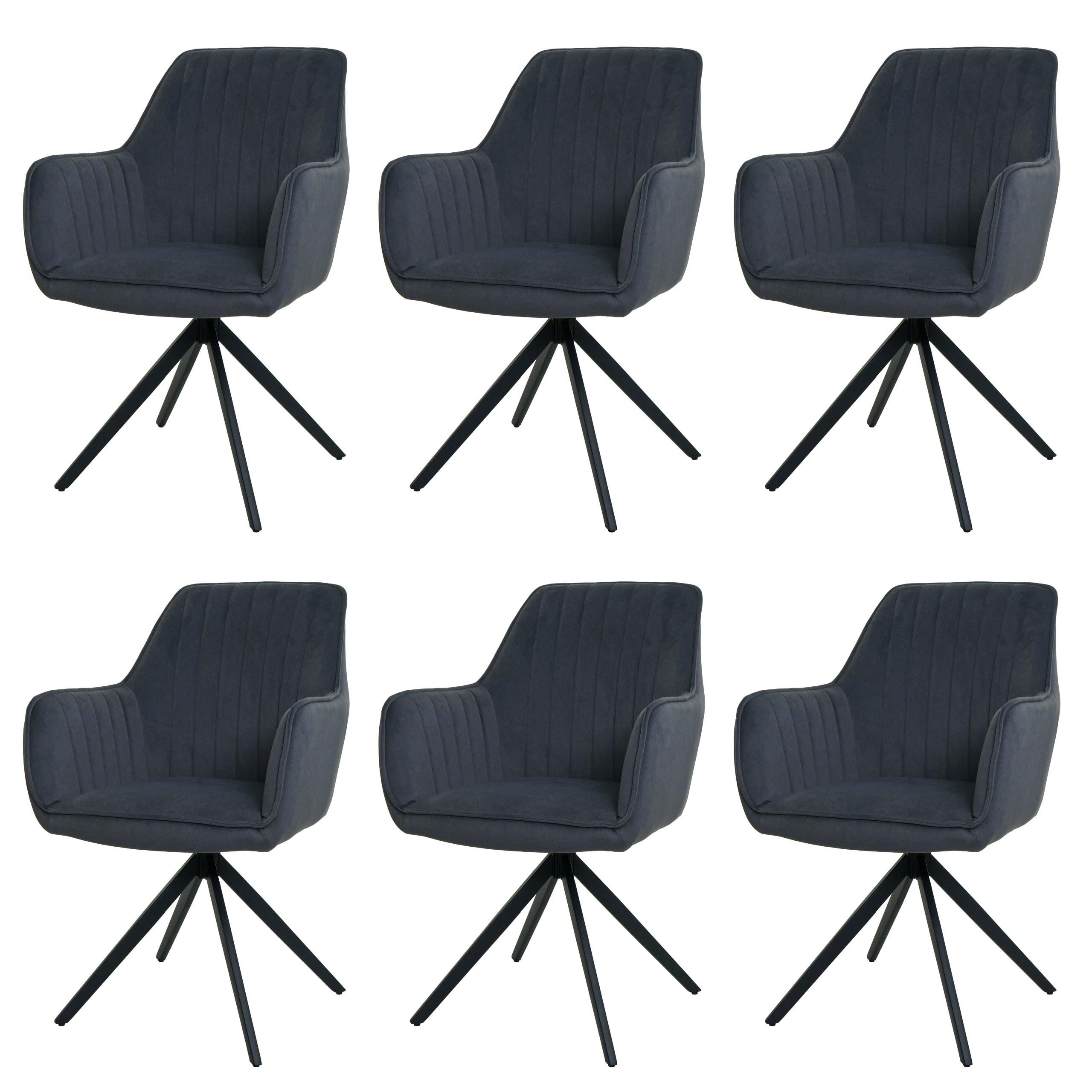 ESSZIMMERSTUHL Anthrazit 6er-Set - Anthrazit, Textil (58/87/55cm) - MCW