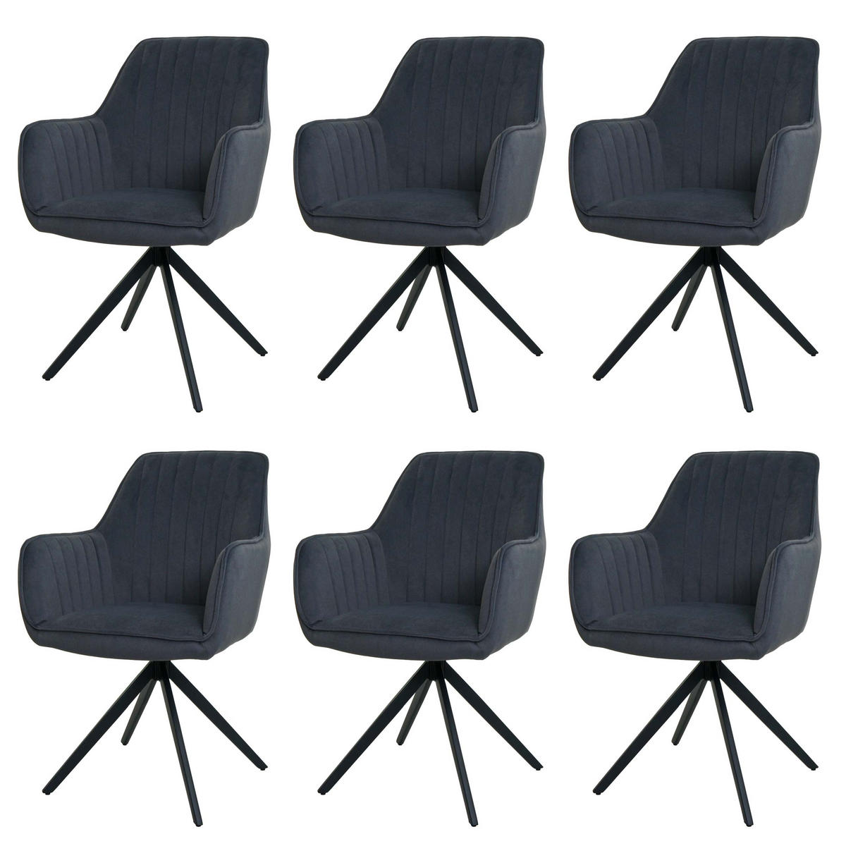 ESSZIMMERSTUHL Anthrazit 6er-Set - Anthrazit, Textil (58/87/55cm) - MCW