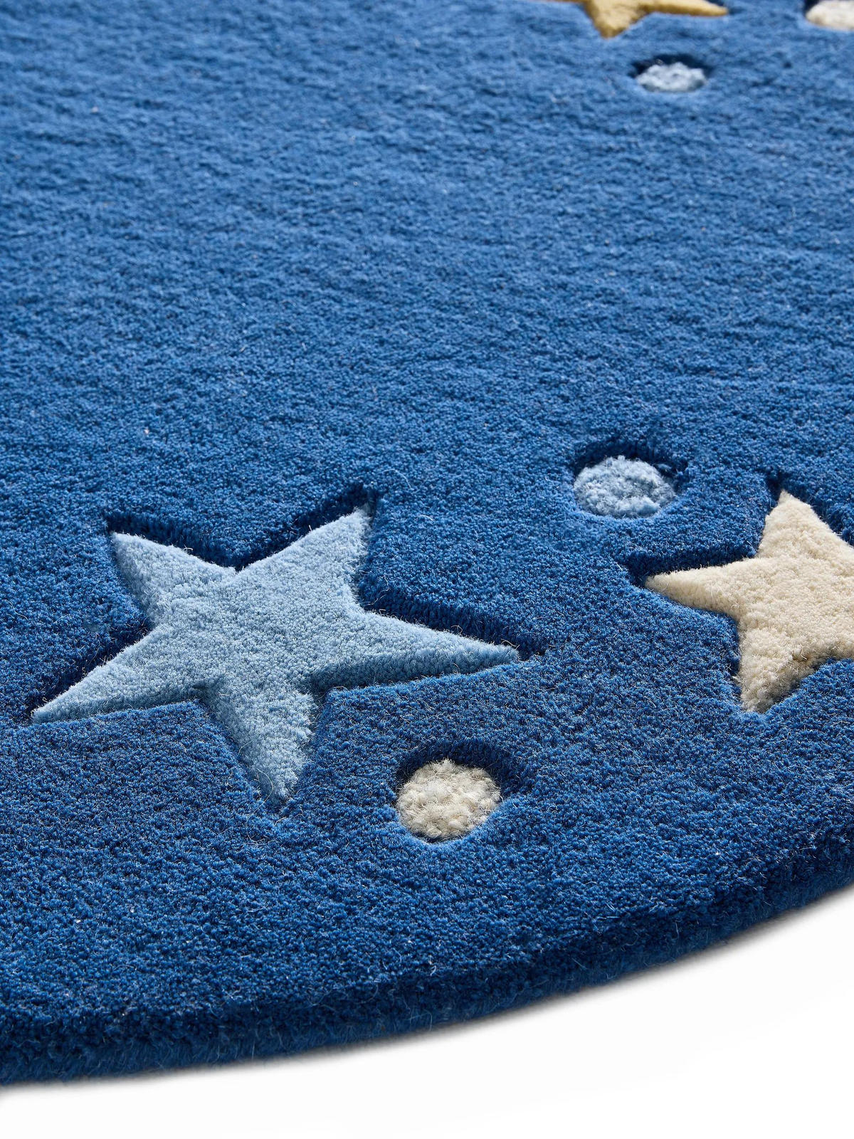KINDERTEPPICH Alex Blau ø 120 cm rund - Blau, Naturmaterialien/Textil (120/120cm) - benuta