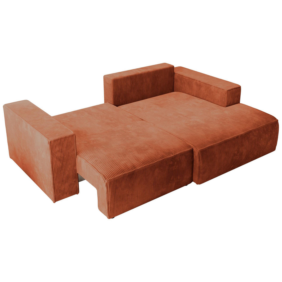 ECKSOFA Farese Mini mit Cordbezug Rostrot, rechts - Schwarz/Kupferfarben, Textil (167/240cm) - Selsey