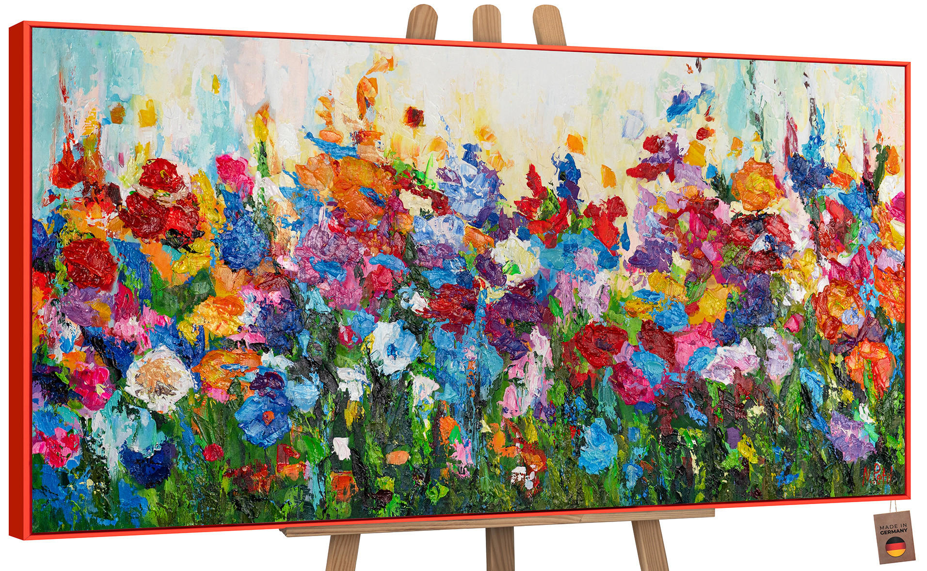 YS-art gallery Gemälde Rot 100x50 cm